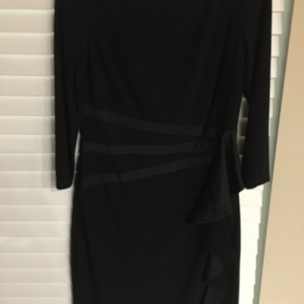 NEW BLACK CHAPS RUFFLE COCKTAIL DRESS M - Picture 2 of 16